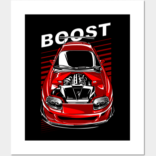 Supra 2JZ Turbo Retro Boost JDM Tuning Fan Car Posters and Art